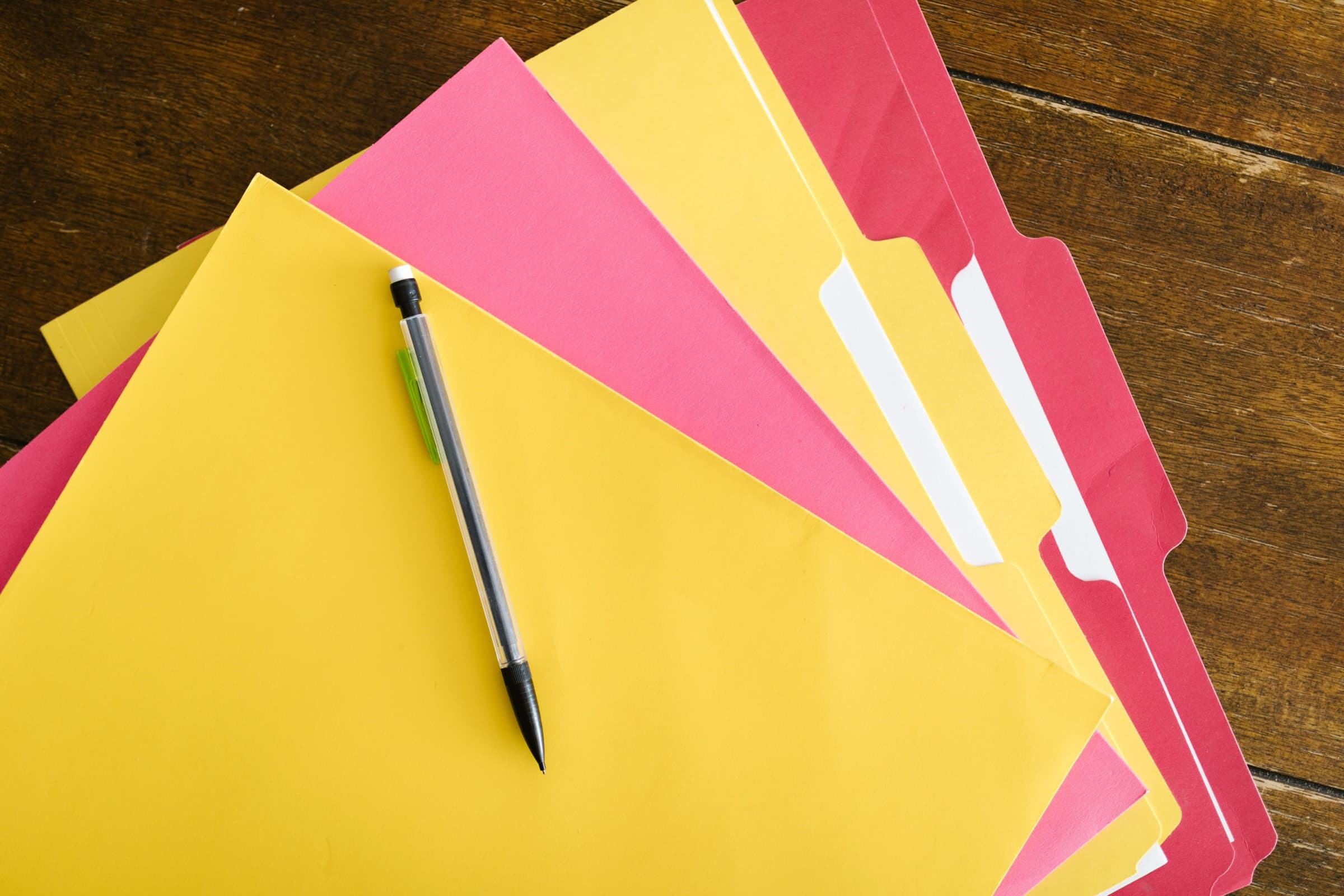 Appointment files sorted on a desk